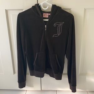 Juicy Couture genuine Y2K brown velour Zip-Up Hoodie!